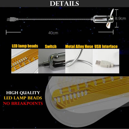 DIY USB Fan Gadget Mini LED Light Flash Clock Fan Flexible Alloy Real-time Clock Display Cool Fan for PC&Laptop&Car&Mobile Power
