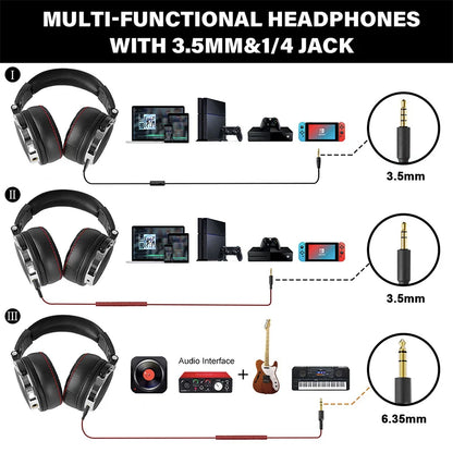Oneodio Wired Headphones Professional Studio Pro 10/30/50 DJ Headphones With Microphone Over Ear HiFi Hi-Res Monitor Headset