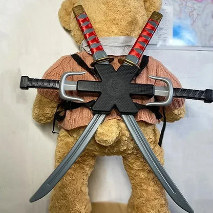 Ninja Set Halloween Children's Samurai Cosplay props shoulder straps Knife Set sword accessory Dart Model Gifts Collection Toys