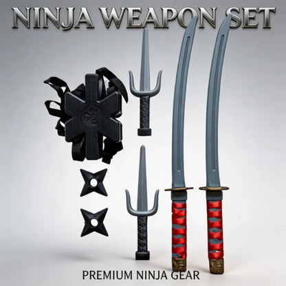 Ninja Set Halloween Children's Samurai Cosplay props shoulder straps Knife Set sword accessory Dart Model Gifts Collection Toys