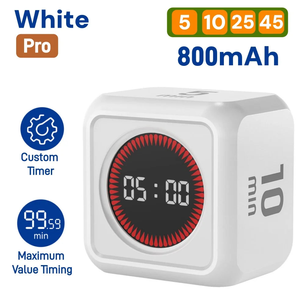Pomodoro Timer -for Kitchen/Study/Shower Timer, Silent Flip Digital Visual Egg Timer, 5/10/25/50min Cooking Gadgets Smart
