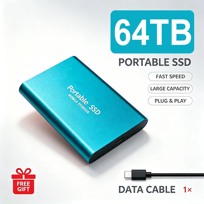 High Speed Portable SSD Original External Mobile Hard Drive 2TB 4TB Solid State Disk For Mac Laptop PC Secure Data Speed Storage