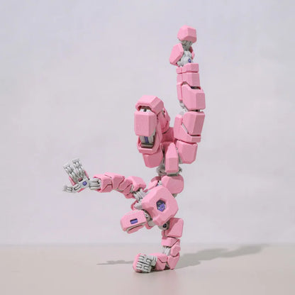 3D Printed Multi Jointed Full Articulated Mecha Robot Action Figure Pink Mechanical Style Stress Relief Toy For Adult Collectors