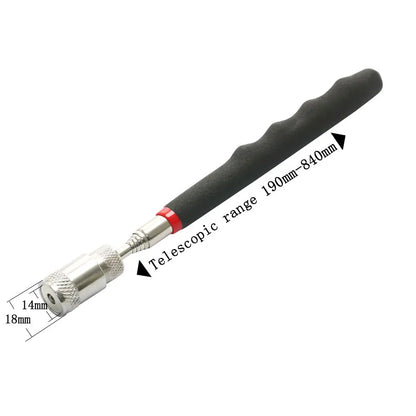 Telescopic Magnetic Pen with Light Mini Portable Magnet Pick Up Tool Extendable Pickup Rod Stick for Picking Up Screws Nut Bolt