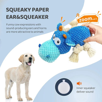 1pc Dog Plush Toy for Chewers, Dog Squeaky Toys,Stuffed Animals Toys with Cotton Material and Crinkle Paper,Durable Chewing Toys