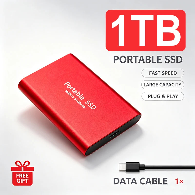 High Speed Portable SSD Original External Mobile Hard Drive 2TB 4TB Solid State Disk For Mac Laptop PC Secure Data Speed Storage