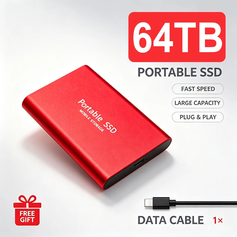 High Speed Portable SSD Original External Mobile Hard Drive 2TB 4TB Solid State Disk For Mac Laptop PC Secure Data Speed Storage