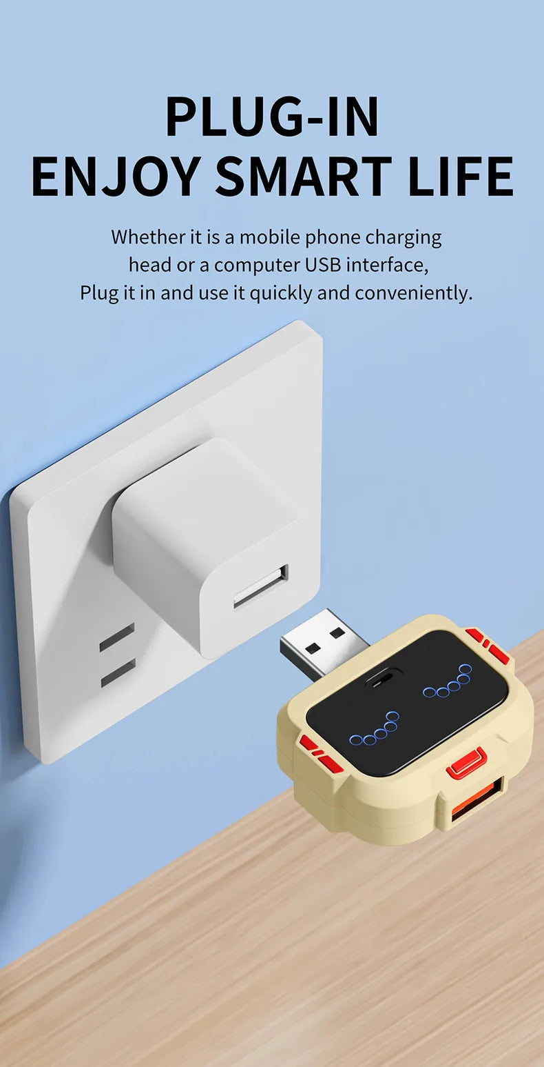 USB Smart Voice-Controlled Switch, Clapping Control Power Adapter, Lazy Person's Gadget, Universal for Night Light, Fan, and Humidifier / Control by Clapping Twice / USB Voice-Controlled Switch, Clapping to Turn On/Off, Smart