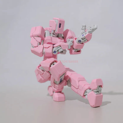 3D Printed Multi Jointed Full Articulated Mecha Robot Action Figure Pink Mechanical Style Stress Relief Toy For Adult Collectors