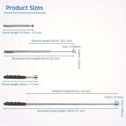 Telescoping Magnetic Pick Up Tool Handheld Extendable Magnetic Grabber Gadget Portable Magnet Pen Useful for Hard-to-Reach
