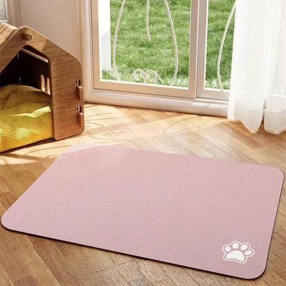 Pet Feeding Mat Absorbent Dog Cat Mat for Food and Water Easy to Clean Pet Placemats Quick Dry Dog Mat for Messy Drinkers