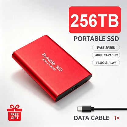 High Speed Portable SSD Original External Mobile Hard Drive 2TB 4TB Solid State Disk For Mac Laptop PC Secure Data Speed Storage