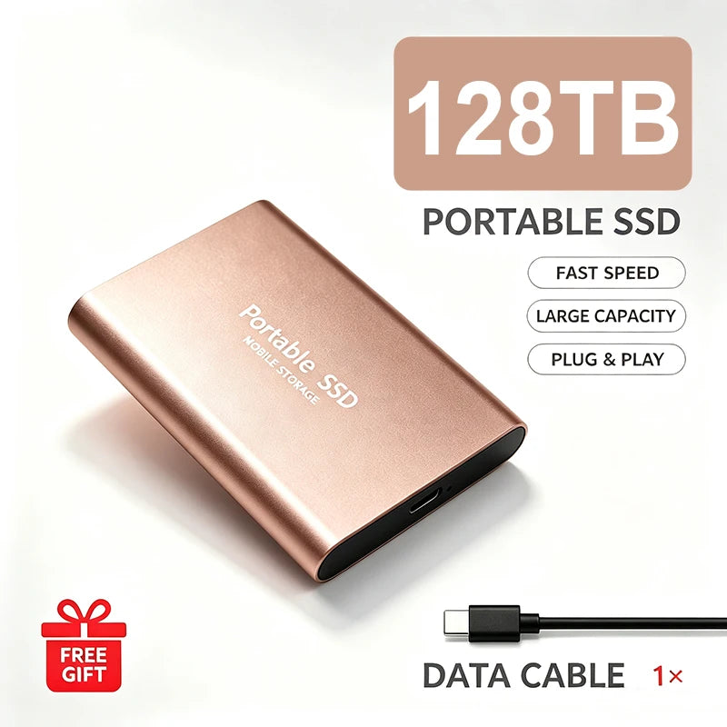 High Speed Portable SSD Original External Mobile Hard Drive 2TB 4TB Solid State Disk For Mac Laptop PC Secure Data Speed Storage
