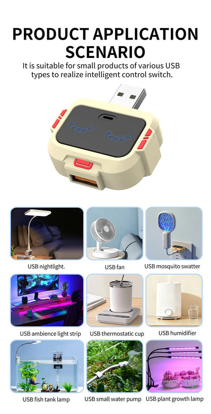 USB Smart Voice-Controlled Switch, Clapping Control Power Adapter, Lazy Person's Gadget, Universal for Night Light, Fan, and Humidifier / Control by Clapping Twice / USB Voice-Controlled Switch, Clapping to Turn On/Off, Smart