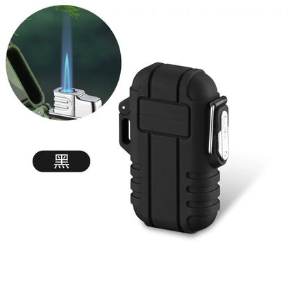 Waterproof Plasma USB Lighter Outdoor Camping Sports Windproof Double Arc Lighter Smoking Accessories Gadgets For Men