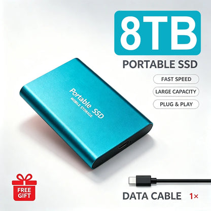 High Speed Portable SSD Original External Mobile Hard Drive 2TB 4TB Solid State Disk For Mac Laptop PC Secure Data Speed Storage
