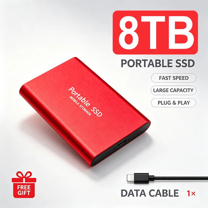 High Speed Portable SSD Original External Mobile Hard Drive 2TB 4TB Solid State Disk For Mac Laptop PC Secure Data Speed Storage