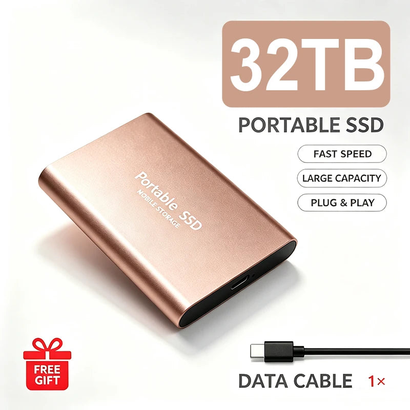 High Speed Portable SSD Original External Mobile Hard Drive 2TB 4TB Solid State Disk For Mac Laptop PC Secure Data Speed Storage