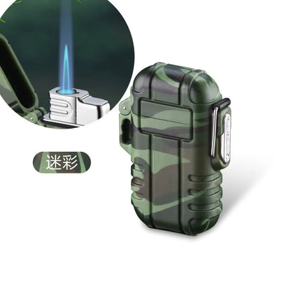 Waterproof Plasma USB Lighter Outdoor Camping Sports Windproof Double Arc Lighter Smoking Accessories Gadgets For Men