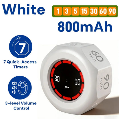 Pomodoro Timer -for Kitchen/Study/Shower Timer, Silent Flip Digital Visual Egg Timer, 5/10/25/50min Cooking Gadgets Smart