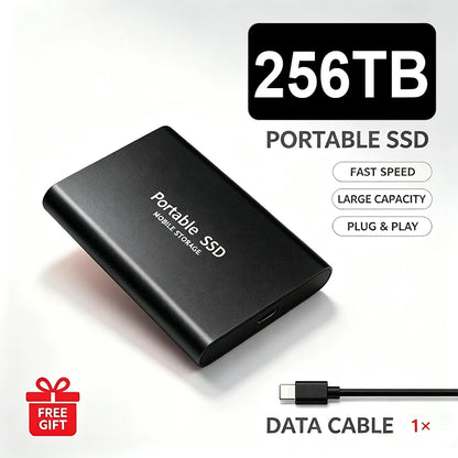 High Speed Portable SSD Original External Mobile Hard Drive 2TB 4TB Solid State Disk For Mac Laptop PC Secure Data Speed Storage