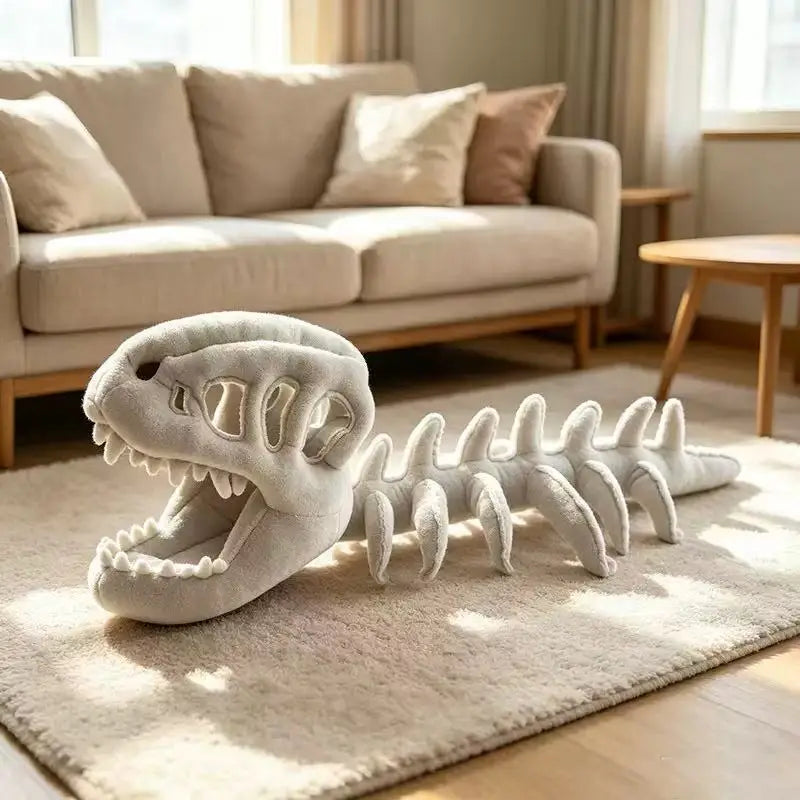 Pet dinosaur headgear, pet back accessory, realistic and highly detailed plush dinosaur skeleton for posing and photography