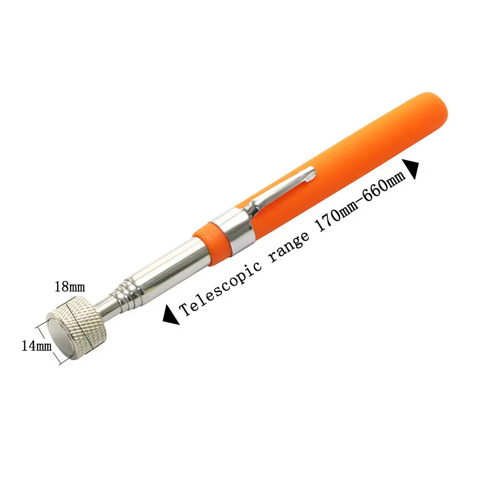 Telescopic Magnetic Pen with Light Mini Portable Magnet Pick Up Tool Extendable Pickup Rod Stick for Picking Up Screws Nut Bolt