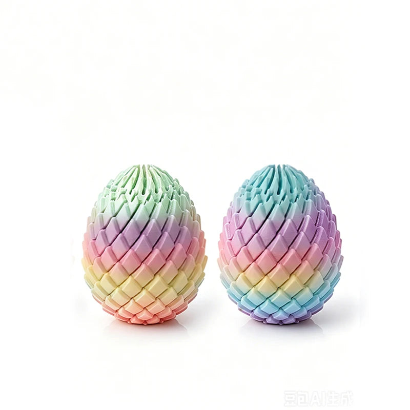 1/3pc 3D Printing Dragon Egg Random Rainbow Stress Relief Model Deformable Twist Egg Creative Stress-Relief Gadget Desk Ornament