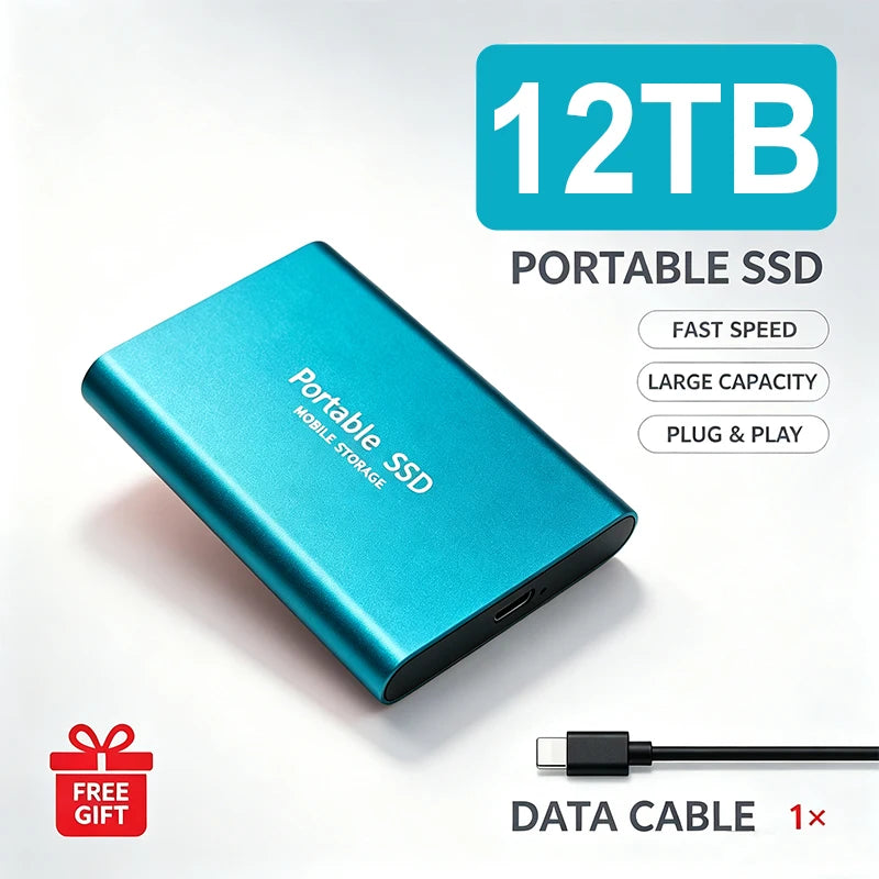 High Speed Portable SSD Original External Mobile Hard Drive 2TB 4TB Solid State Disk For Mac Laptop PC Secure Data Speed Storage