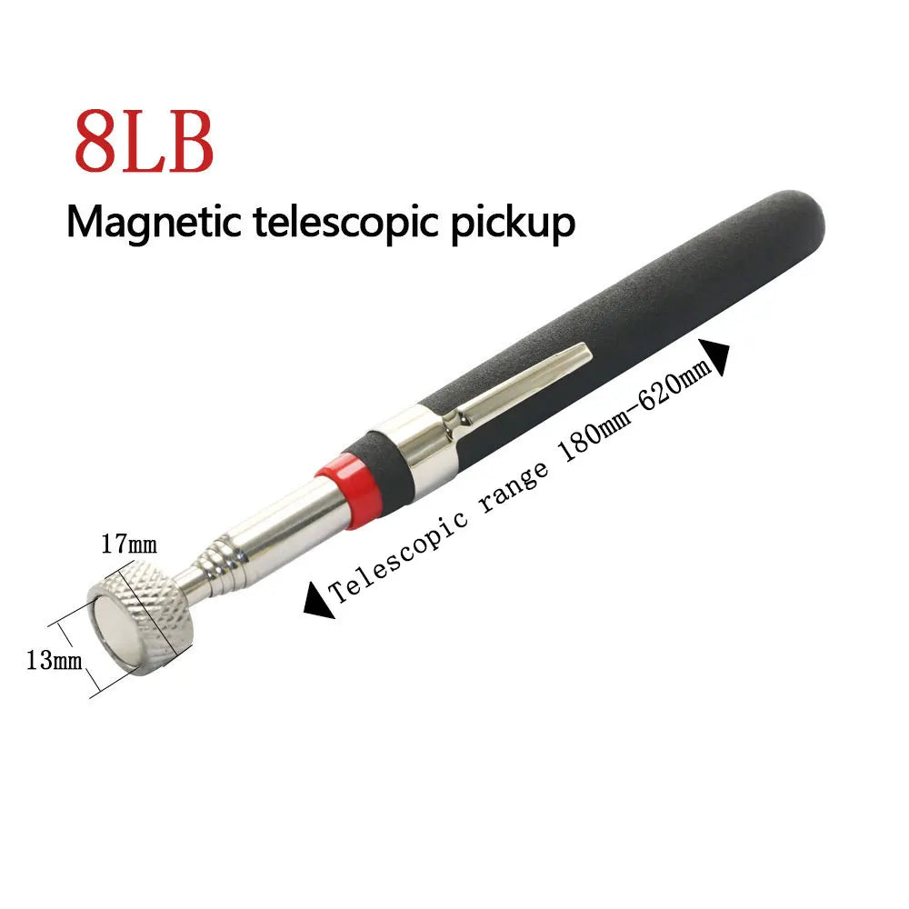 Telescopic Magnetic Pen with Light Mini Portable Magnet Pick Up Tool Extendable Pickup Rod Stick for Picking Up Screws Nut Bolt