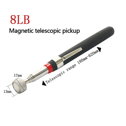 Telescopic Magnetic Pen with Light Mini Portable Magnet Pick Up Tool Extendable Pickup Rod Stick for Picking Up Screws Nut Bolt
