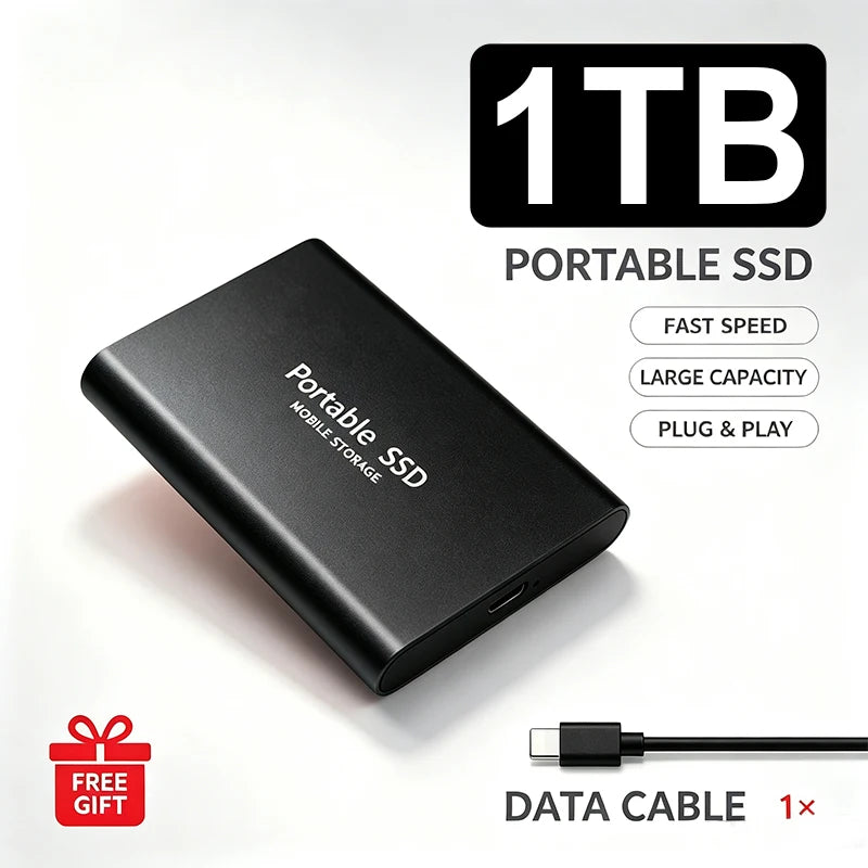 High Speed Portable SSD Original External Mobile Hard Drive 2TB 4TB Solid State Disk For Mac Laptop PC Secure Data Speed Storage