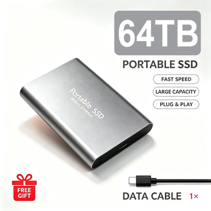 High Speed Portable SSD Original External Mobile Hard Drive 2TB 4TB Solid State Disk For Mac Laptop PC Secure Data Speed Storage