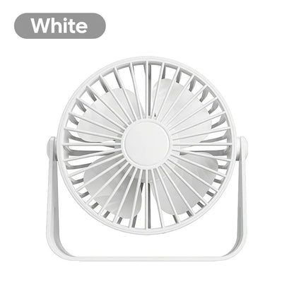 Mini USB Fan 4 Leaves Desktop Silent USB Cable Power Supply Plug and Play Small Portable 360Degree Angle Adjustment Electric Fan