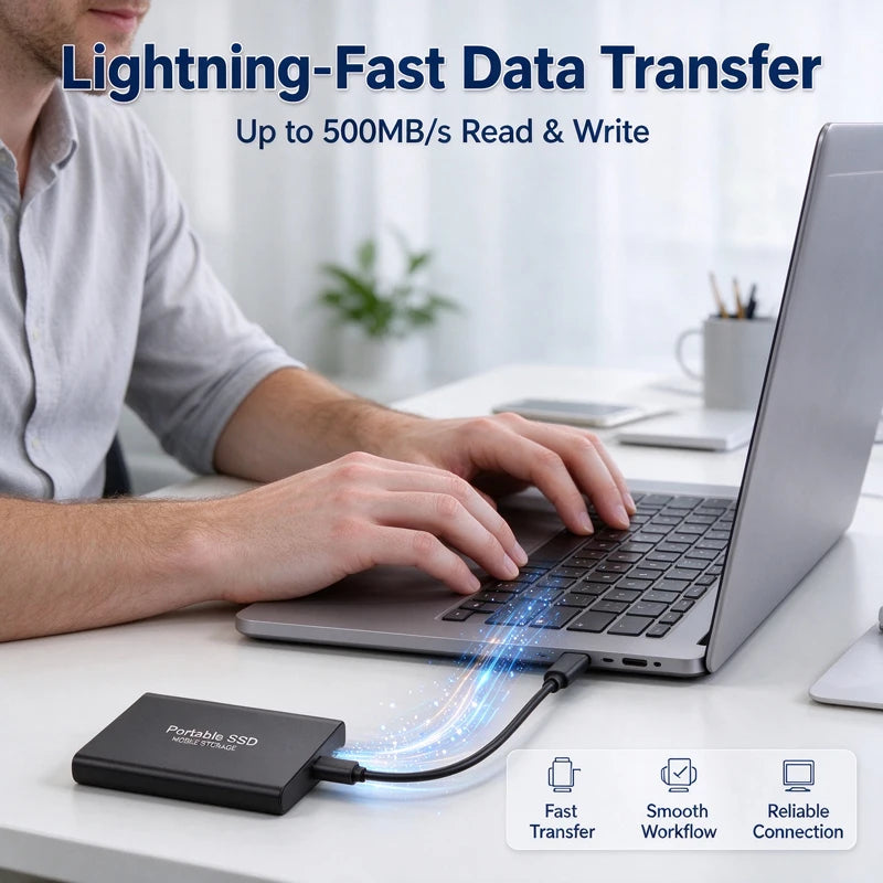 High Speed Portable SSD Original External Mobile Hard Drive 2TB 4TB Solid State Disk For Mac Laptop PC Secure Data Speed Storage