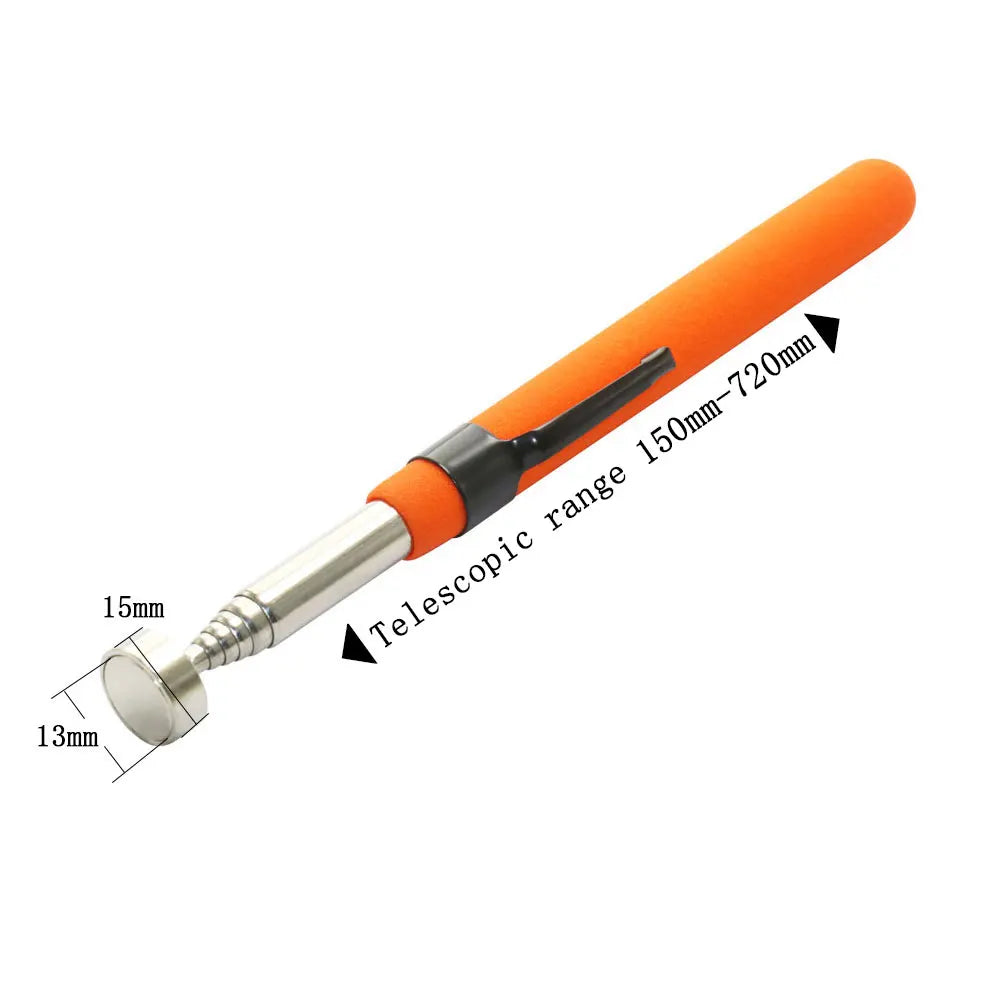Telescopic Magnetic Pen with Light Mini Portable Magnet Pick Up Tool Extendable Pickup Rod Stick for Picking Up Screws Nut Bolt