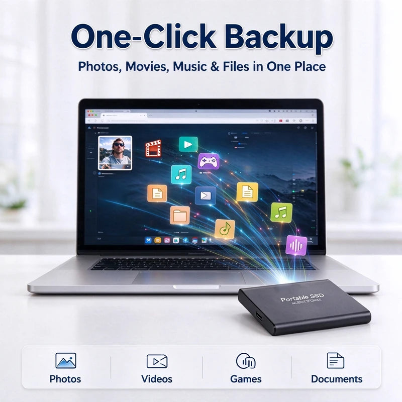 High Speed Portable SSD Original External Mobile Hard Drive 2TB 4TB Solid State Disk For Mac Laptop PC Secure Data Speed Storage