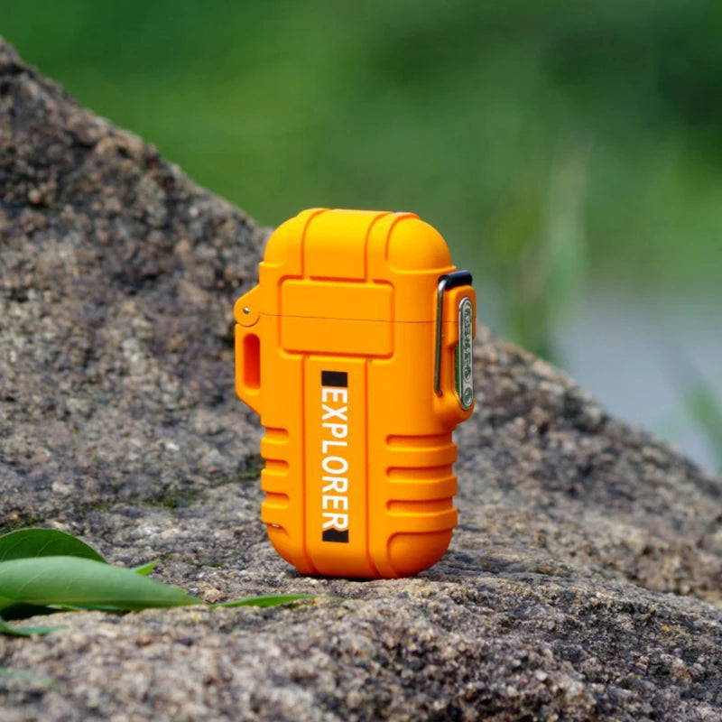 Waterproof Plasma USB Lighter Outdoor Camping Sports Windproof Double Arc Lighter Smoking Accessories Gadgets For Men