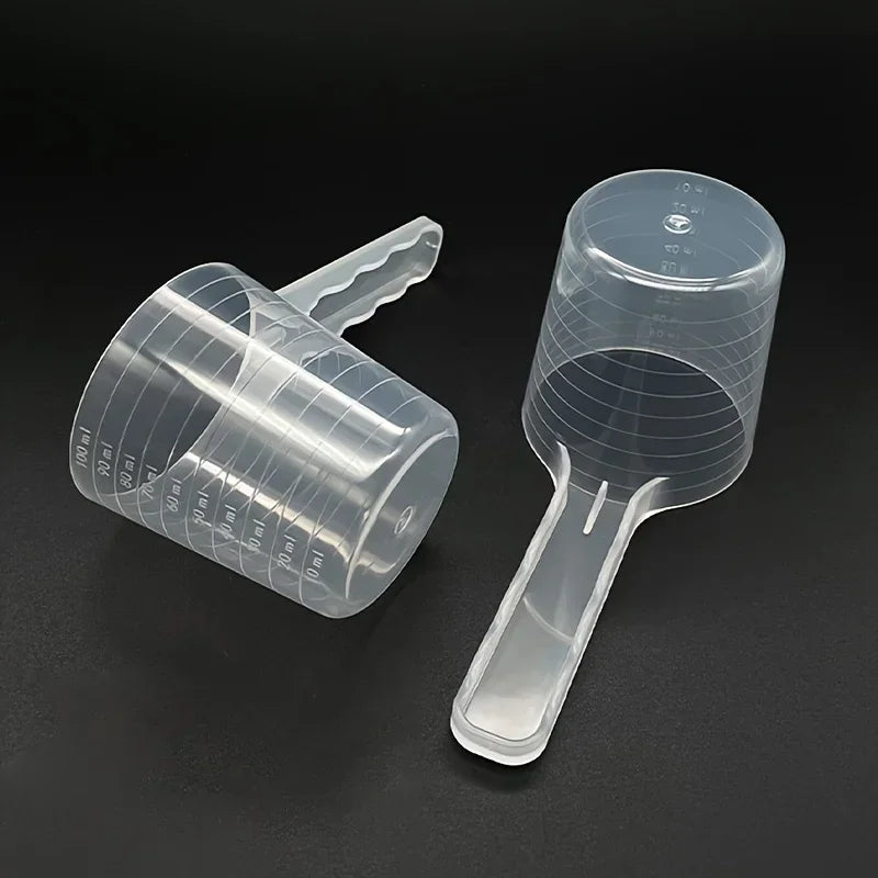 1pc Transparent Pet Measuring Spoon With Scale Plastic Dog Cat Feeding Shovel Pet Tableware Supplies 50g 100ml