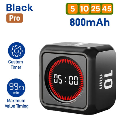 Pomodoro Timer -for Kitchen/Study/Shower Timer, Silent Flip Digital Visual Egg Timer, 5/10/25/50min Cooking Gadgets Smart
