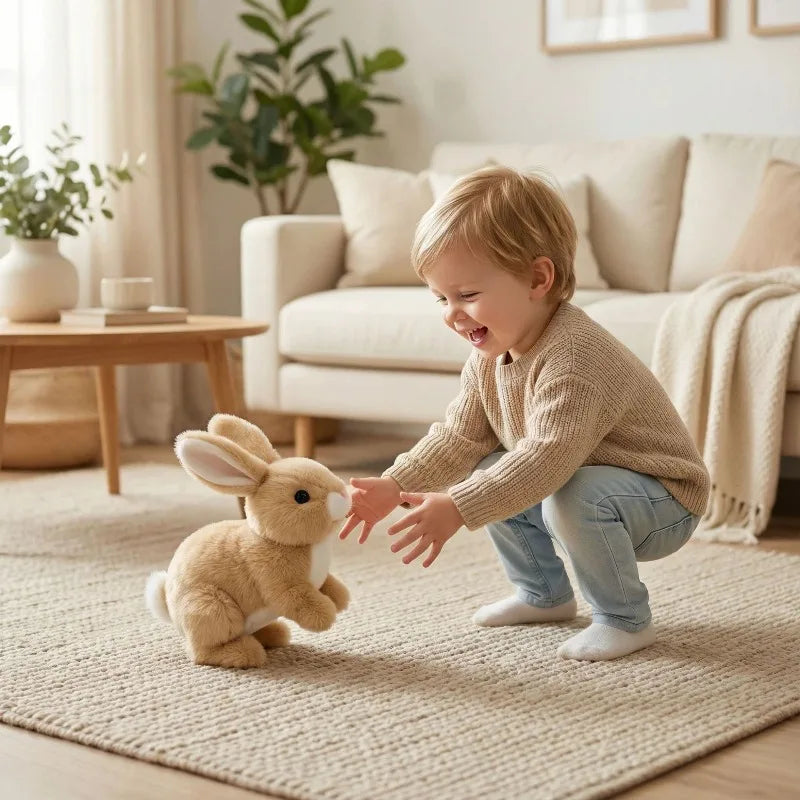 Cross-border 2026 Explosions My Realistic Bunny Toy Electric Realistic Rabbit Plush Toys Gifts for Children