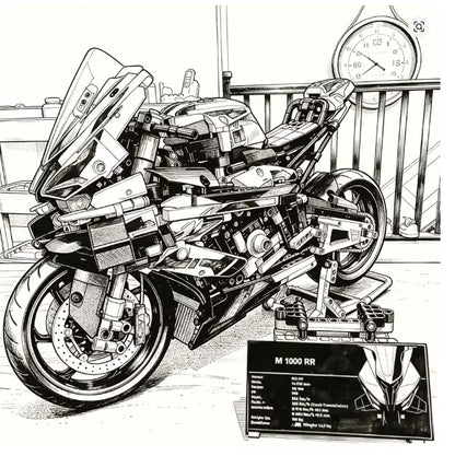 Brand-New 1,920-Piece Car and Motorcycle Building Block Set: Realistic Models, Educational Toys, Halloween and Christmas Gifts