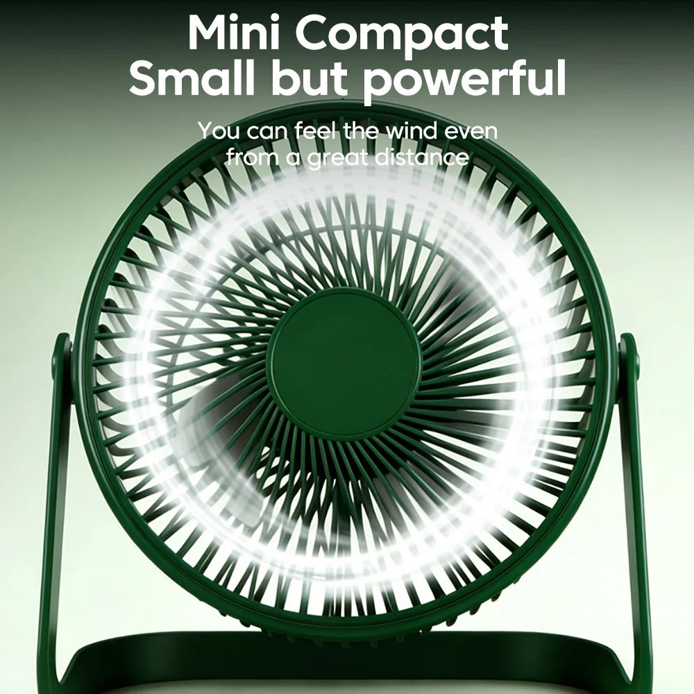 Mini USB Fan 4 Leaves Desktop Silent USB Cable Power Supply Plug and Play Small Portable 360Degree Angle Adjustment Electric Fan
