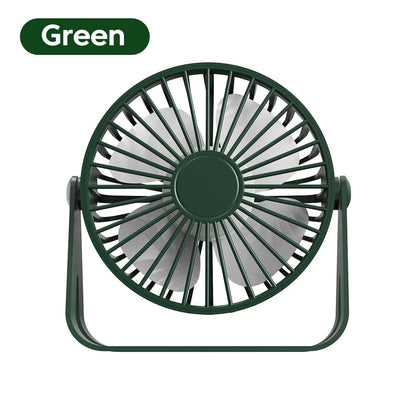 Mini USB Fan 4 Leaves Desktop Silent USB Cable Power Supply Plug and Play Small Portable 360Degree Angle Adjustment Electric Fan