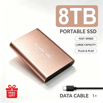 High Speed Portable SSD Original External Mobile Hard Drive 2TB 4TB Solid State Disk For Mac Laptop PC Secure Data Speed Storage