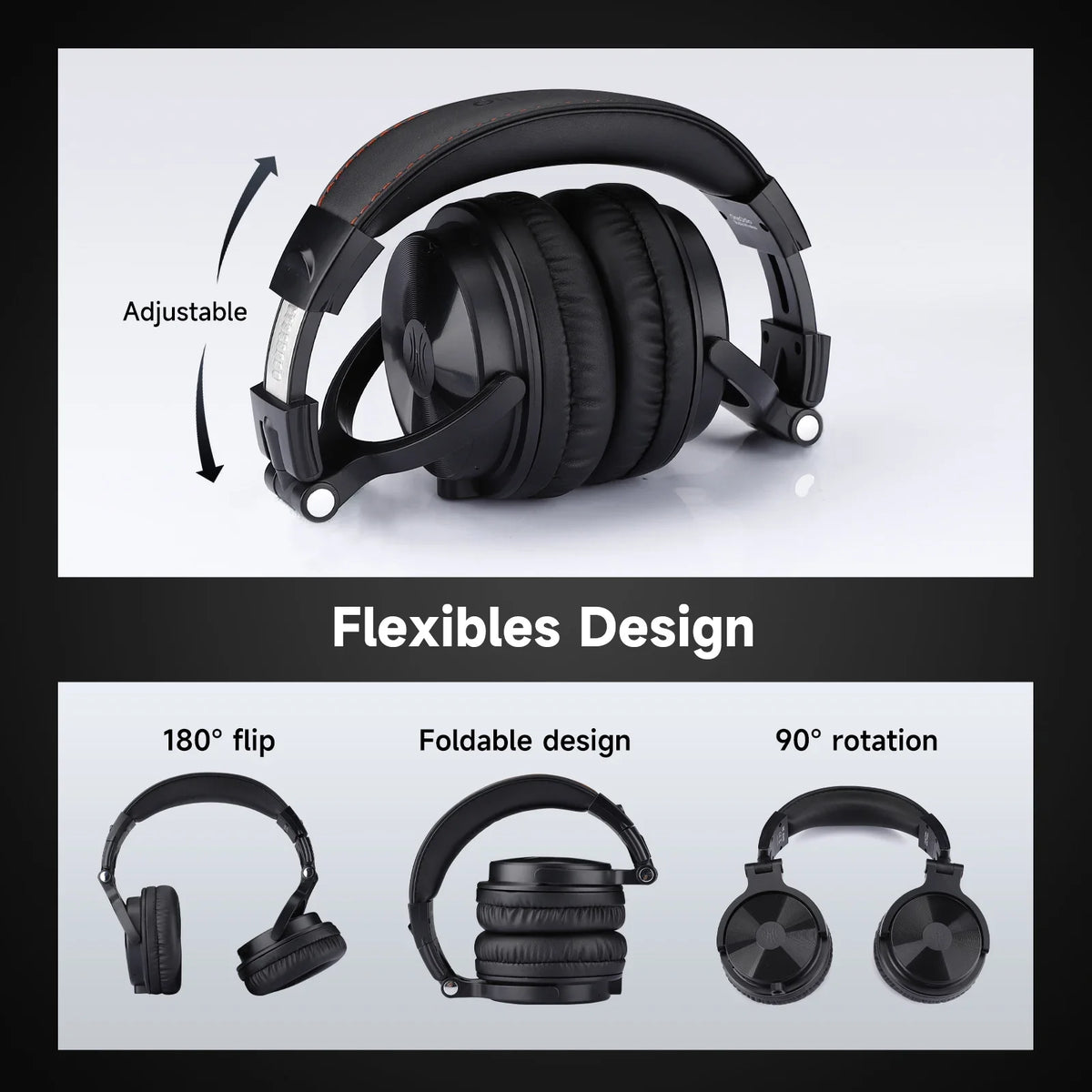 Oneodio Pro-C Bluetooth Wireless Headphones With Mic 110Hr Hi-Res Over Ear Bluetooth 5.2 Headset Earphone For Phone PC Sports