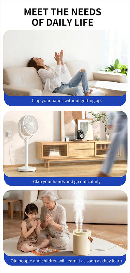 USB Smart Voice-Controlled Switch, Clapping Control Power Adapter, Lazy Person's Gadget, Universal for Night Light, Fan, and Humidifier / Control by Clapping Twice / USB Voice-Controlled Switch, Clapping to Turn On/Off, Smart