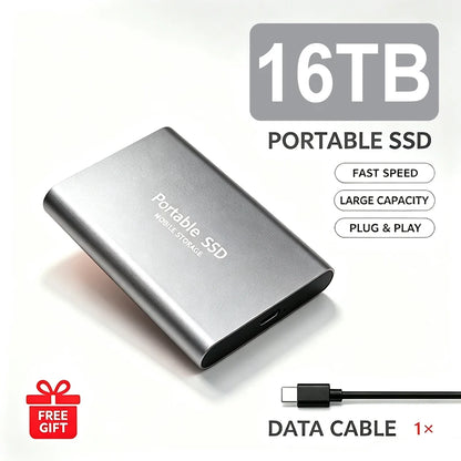 High Speed Portable SSD Original External Mobile Hard Drive 2TB 4TB Solid State Disk For Mac Laptop PC Secure Data Speed Storage