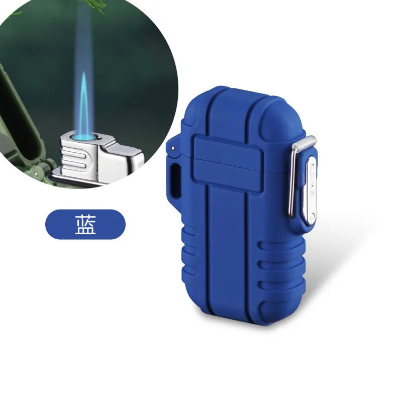 Waterproof Plasma USB Lighter Outdoor Camping Sports Windproof Double Arc Lighter Smoking Accessories Gadgets For Men