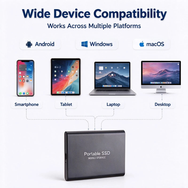 High Speed Portable SSD Original External Mobile Hard Drive 2TB 4TB Solid State Disk For Mac Laptop PC Secure Data Speed Storage